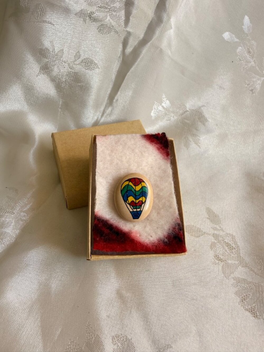 Antique/Vintage Hand-Painted Hot Air Balloon Pin